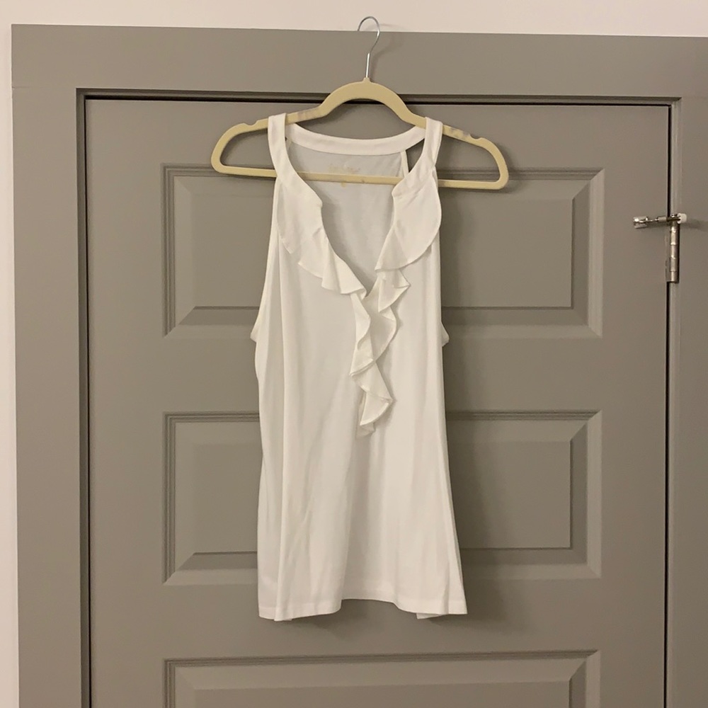 Lilly Pulitzer top with ruffle front